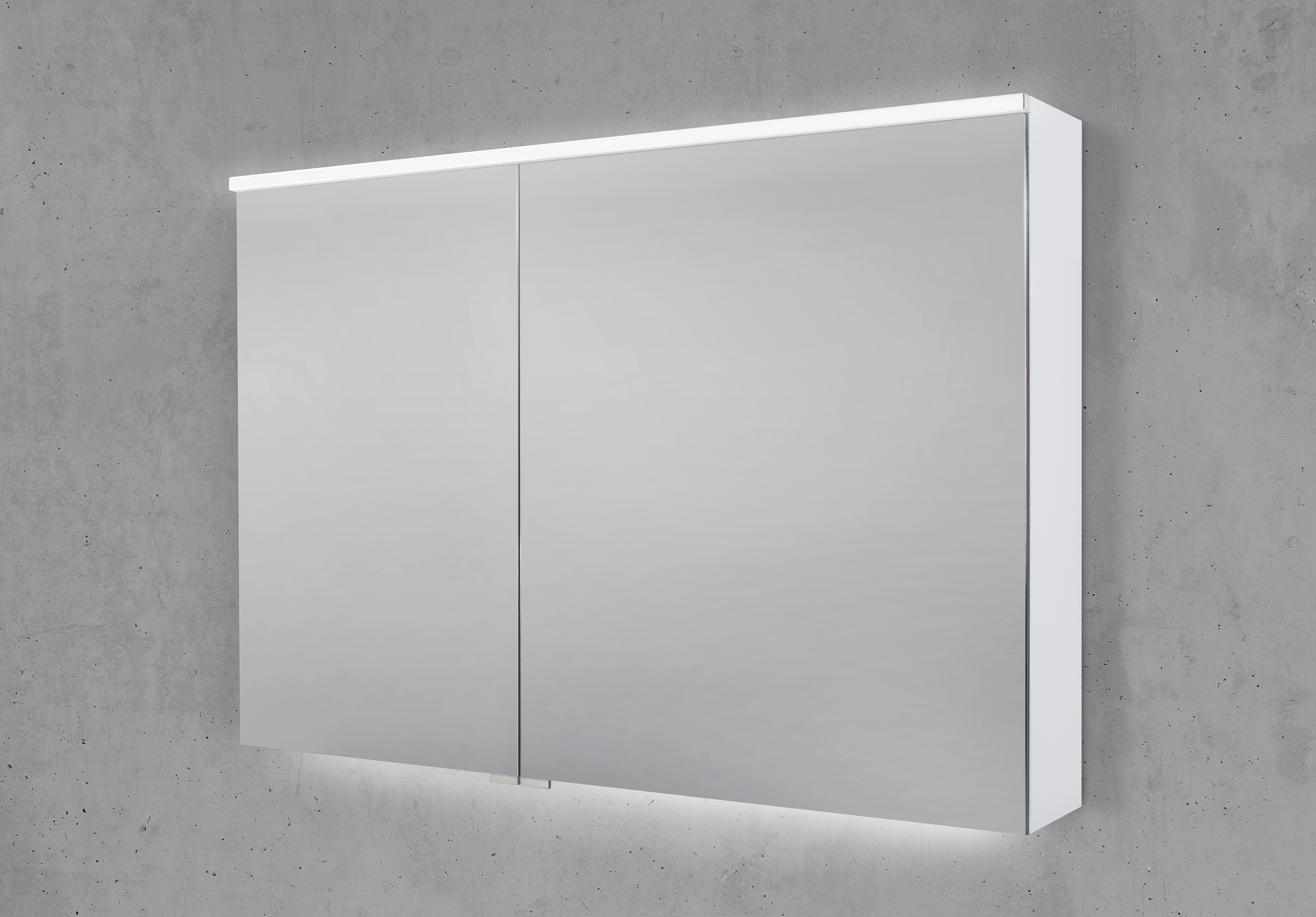 Spiegelschrank 100 cm integrierte MULTI LED Doppelspiegeltüren Light Beleuchtung