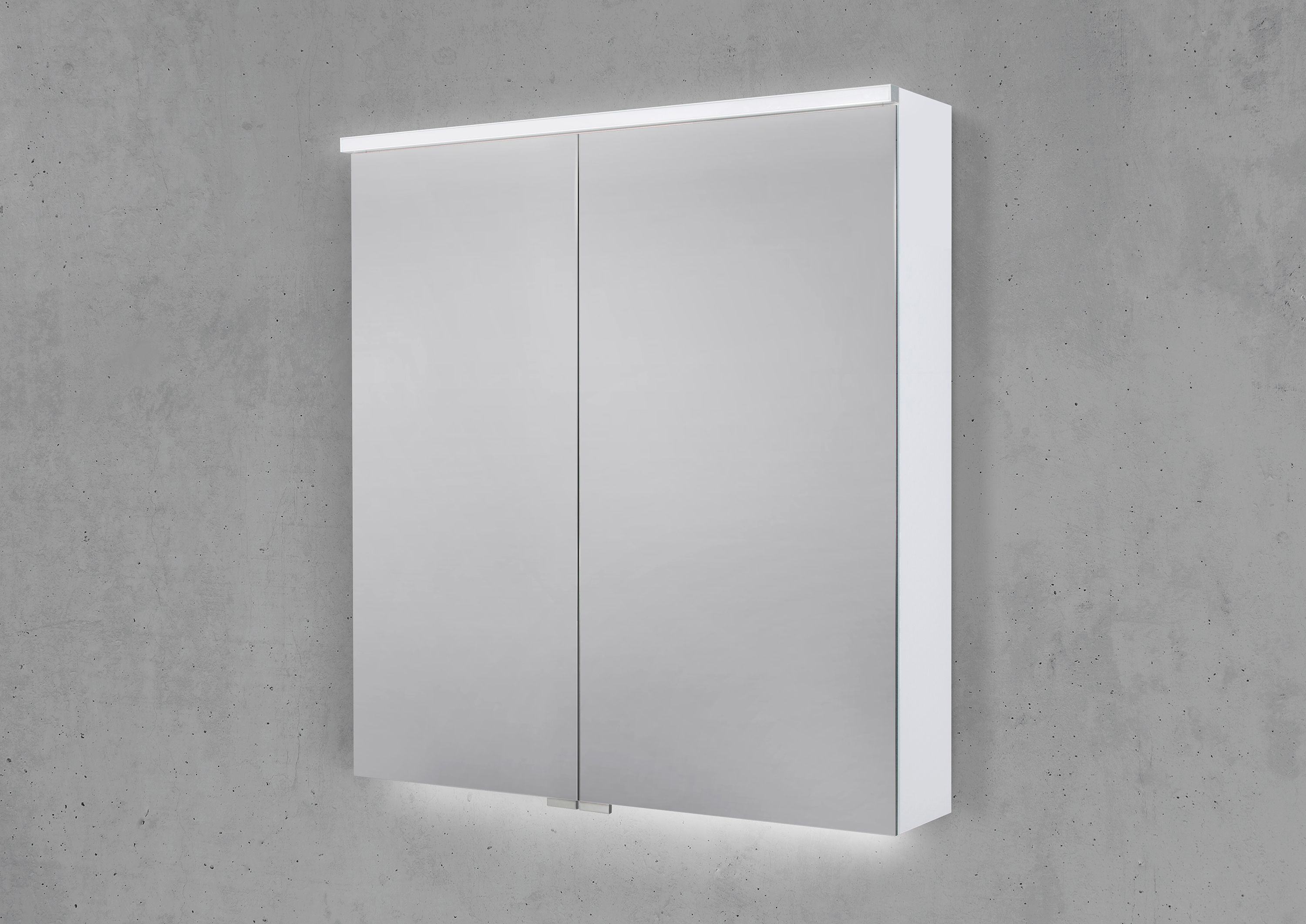Light MULTI 70 Spiegelschrank integrierte cm Doppelspiegeltüren Beleuchtung LED