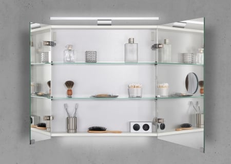 Spiegelschrank 70 cm mit MULTI Light LED Beleuchtung, Doppelspiegeltüren